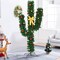 7ft Green Cactus Christmas Tree Prelit with LED and Ball Decorations